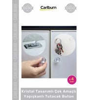 Özel Üretim Elmas Şık Vidasız Kulp 4 Adet Kristal Tasarımlı Çok Amaçlı Yapışkanlı Tutacak Buton