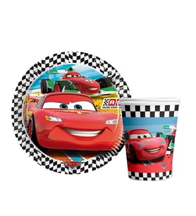 ARABALAR CARS (ŞİMŞEK MCQUEEN) TEMALI KARTON TABAK VE BARDAK SETİ 8+8 ADET