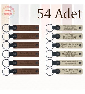 A Kahve & Sütlü Kahve, Girişimcilik Öğretmeninden Anı, 54’lü Set, İsim Ve Mesajlı Deri Anahtarlık