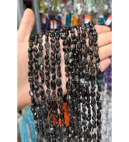 Obsidyen Taşı Amorf Kesim 6x8mm Doğal Taş Dizi