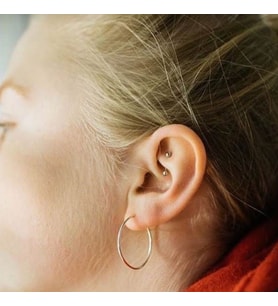 6 mm Cerrahi Çelik Gümüş Renkli İki Ucu Top Piercing Tragus Helix Conch Lob Daith
