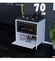 Eliusta Perax 70 cm Kapaklı Set Üstü Ocak Dolabı Fırınlık Kiler Çok Amaçlı Mutfak Modülü 70x87x48 cm Beyaz