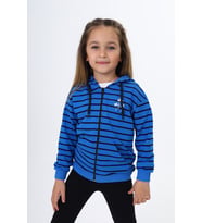 Toontoy Kız Çocuk Baskılı Hırka (Saks)
