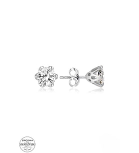 SWAROVSKİ TAŞLI  ZİRCONİA PIRLANTA MONTÜR TEK TAŞ 925 AYAR GÜMÜŞ KÜPE