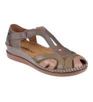 Forelli Hakiki Deri Comfort Kadın Sandalet FOR-22521 VİZON