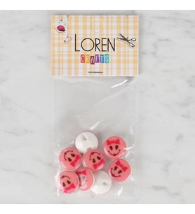 Loren Crafts 8 li Pembe Düğme - 0715