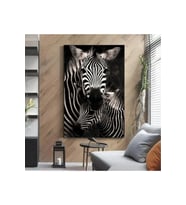 Kanvas Tablo Zebra Siyah Beyaz Çizgilerin Buluşu Dekoratif Kanvas Tablo 70 X 100