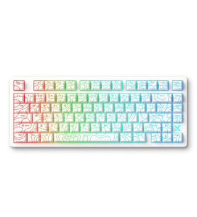 MCHOSE Jet 75 E-sport White Topographic %75 Hall Effect Kailh Magnetic God Manyetik Switch RGB Hotswap Mekanik Gaming Klavye (MC-Jet75-9)