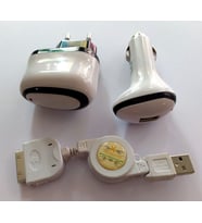 iPhone 4 4S ipod 1 2 şarj set Data Kablosu Araç şarj Priz Başlık