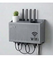 Duvar Tipi Wi-Fi Modem Saklama Kutusu(Gri) – Kablo Düzenleyici Router Raf Organizer (5690)