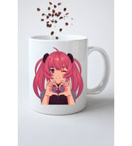 Anime Asi Kız Baskılı Hediye Kupa Bardak Porselen Çay Kahve Fincanı