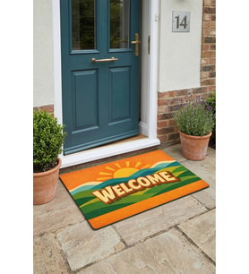 Valerine Life Welcome 1950'ler Retro Ev Ofis işyeri Dış Kapı Önü Paspası 45x70cm