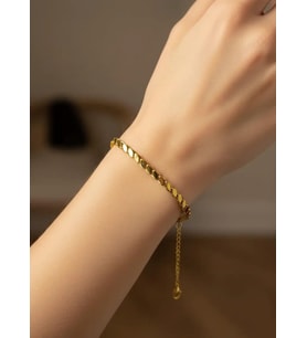 Çelik Gold Pullu Arpa Kalın Bileklik - 26blk02