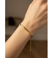 Çelik Gold Pullu Arpa Kalın Bileklik - 26blk02