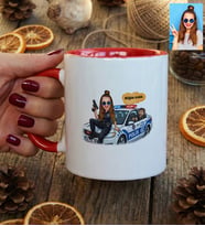 Kişiye Özel Karikatürlü Kadın Polis Kupa Bardak Polis Günü Hediyesi