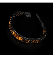 Clays Jewellery Kaplan Gözü & Hematit Taşı Silindir Bileklik, Unisex / Kadın / Erkek