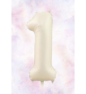 Folyo Rakam 1 Krem satin 40 inç 100 cm Grabo markalı çok kaliteli folyo balon