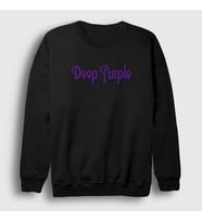 Presmono Unisex Siyah Logo Deep Purple Sweatshirt 60563tt
