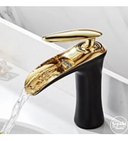 Siyah Gold Şelale Lavabo Bataryası