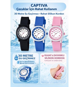Captiva Analog Rakamlı 30 Mt Suya Dayanıklı Spor Çocuk Kol Saati YN2026.M07 (Mavi)