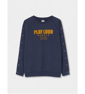 LCW Limitless Lacivert Baskılı Kolay Giyilebilir Erkek Çocuk Sweatshirt