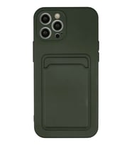iPhone 12 Pro Max Kılıf Kelvin Kartvizitli Silikon - Koyu Yeşil