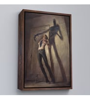Çerçeveli Sürreal Depresyon Duvar Tablosu (Beyaz)