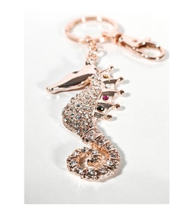 Taşlı Denizatı Anahtarlık Rose Gold – Işıltılı Şık Çanta & Anahtar Aksesuarı