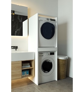 Lavanta Çamaşır Ve Kurutma Makinesi Dolabı Çamaşır Sepeti Çekmeceli Banyo Dolabı