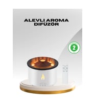 Alev Efektli Aromaterapi Difüzörü – 360 ml Su Hazneli, Sessiz ve Zaman Ayarlı