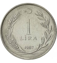 1 lira 1967 yılı koleksiyon madeni para