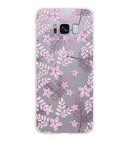 Samsung Galaxy S8 Kapak Floral Pudra Tasarımlı Şeffaf Silikon Kılıf