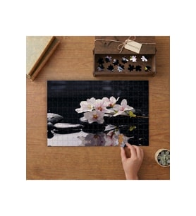 Kiraz Çiçeği - Spa Taşları Tasarımı 240 parça Ahşap Puzzle Ahşap Kutuda MP04500