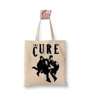 The Cure Rock Beyaz Bez Çanta Uzun Saplı Alışveriş Çantası Plaj Çantası