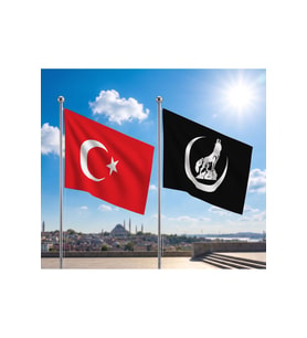 TRY Raşel Kumaş Bayrak ve Türkiye Cumhuriyeti Alpaka Kumaş Bayrak 2'li set 100x150 Cm