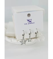 Zirkon Taşlı Üçlü Kombin Küpe - Kp00388