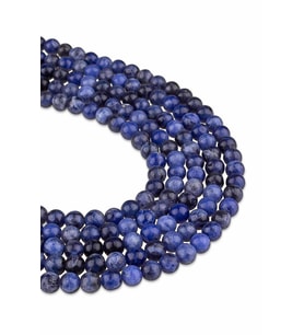 6 MM Sodalit Doğal Taş Dizi (Mavi)