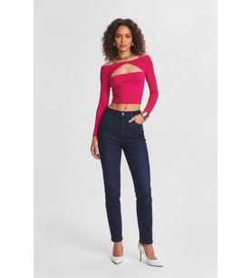 Kadın Yüksel Bel Skinny Fit Esnek Lacivert Jean Pantolon