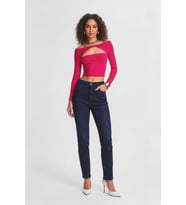 Kadın Yüksel Bel Skinny Fit Esnek Lacivert Jean Pantolon