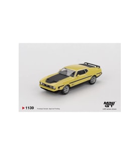 Mini GT 1139 Ford Mustang Mach1 Grabber Sarı 1/64 Model Araba