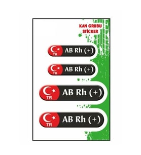 Gogo Kan Grubu AB Rh(+) Siyah Dörtlü Damla Etiket III