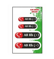 Gogo Kan Grubu AB Rh(+) Siyah Dörtlü Damla Etiket III