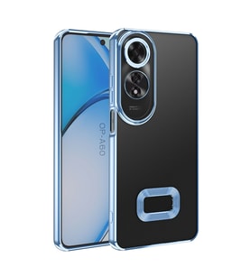 Oppo A60 Uyumlu Kılıf Kamera Korumalı Logo Gösteren Zore Omega Kapak (Açık Mavi)