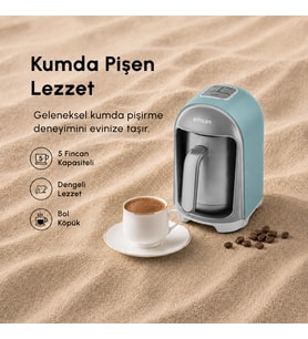 Emsan Kumda 5 Fincan Kapasiteli Türk Kahve Makinesi Tiffany Blue