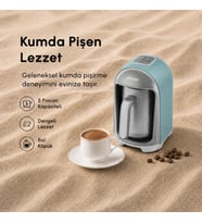 Emsan Kumda 5 Fincan Kapasiteli Türk Kahve Makinesi Tiffany Blue