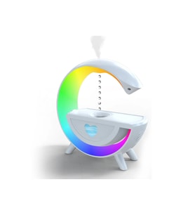 Antigravity akıllı nemlendirici bluetooth hoparlör + led ambiyans ışık (Beyaz)