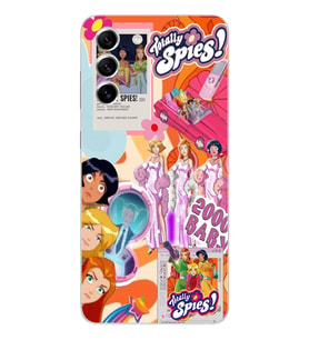 Samsung Galaxy S21 FE Uyumlu Totally Spies Kolaj Tasarımlı Şeffaf Telefon Kılıfı