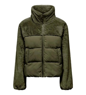 ONLY Kadın Kürk Detaylı Şişme Mont - Wanja Puffer Jacket (Yeşil)