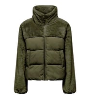 ONLY Kadın Kürk Detaylı Şişme Mont - Wanja Puffer Jacket (Yeşil)