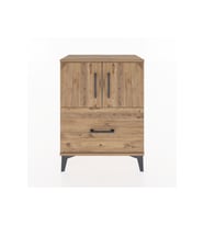Arges Komodin 2 Raflı Tek Çekmeceli 2 Kapaklı 60x30x80 Çam-Çam